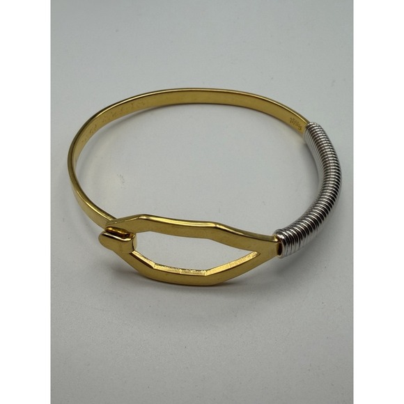 Speidel USA Vintage Mixed Metal Gold Silver Tone Coil Spring Bangle Bracelet - Picture 2 of 6